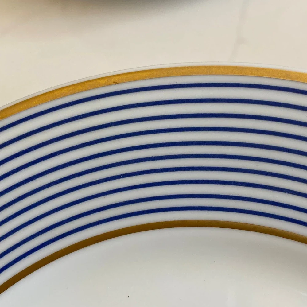 A. Raynaud & Co. Mille Raies Crinoline Blue‎ Limoges, France Salad Plate